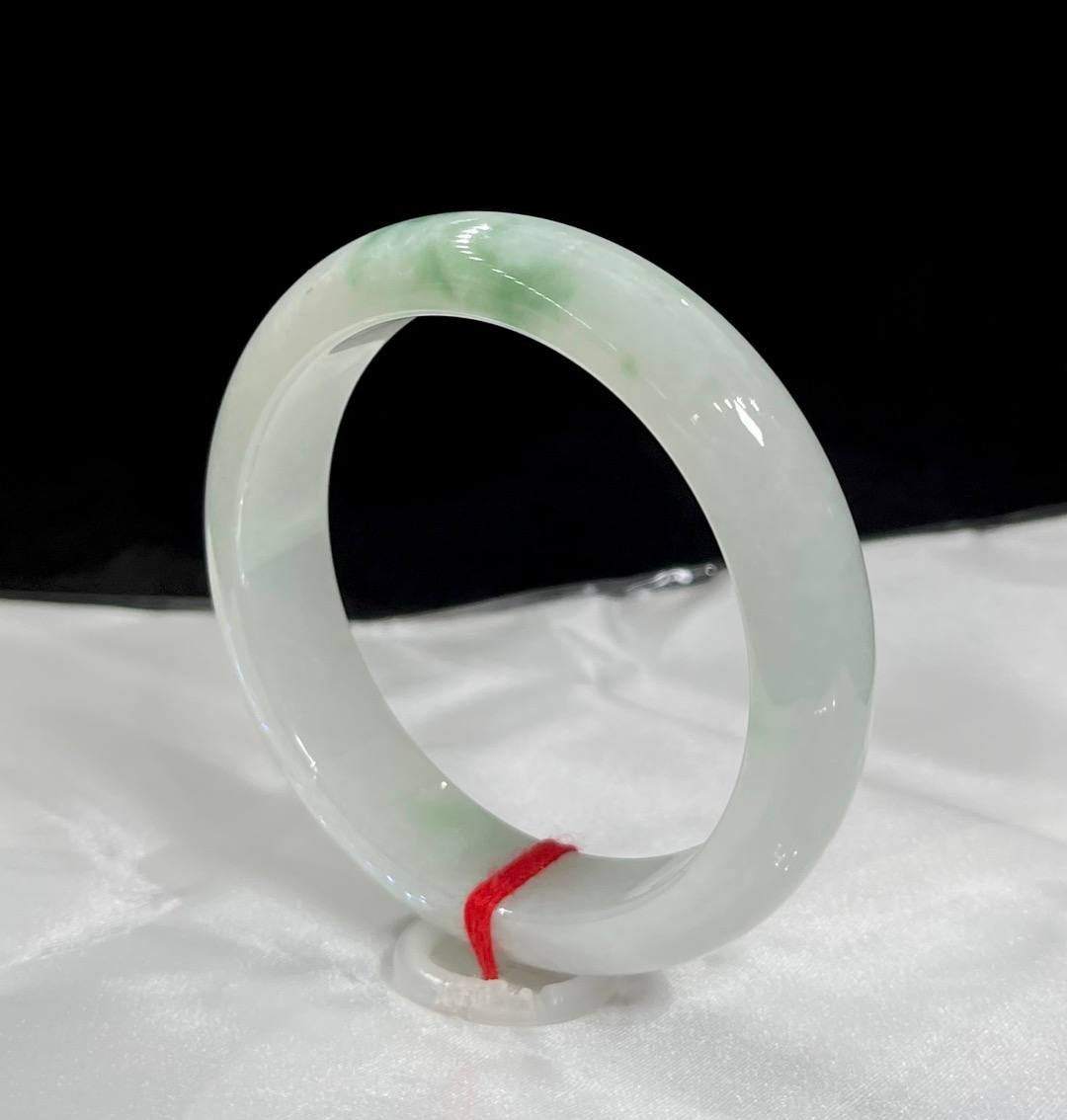 糯冰飘绿花平安#手镯