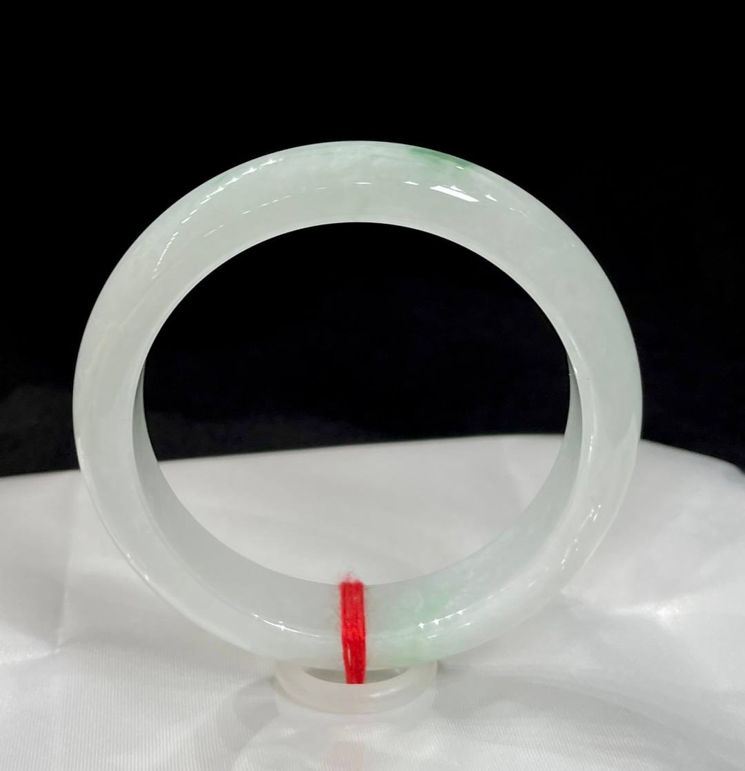 糯冰飘绿花平安#手镯