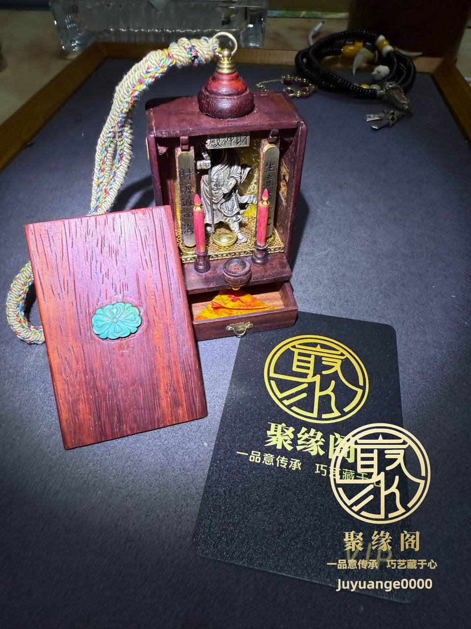 随手迷你关公财神小佛龛一枚